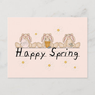 Happy Spring Tshirt and Gifts Bunnies Postcard