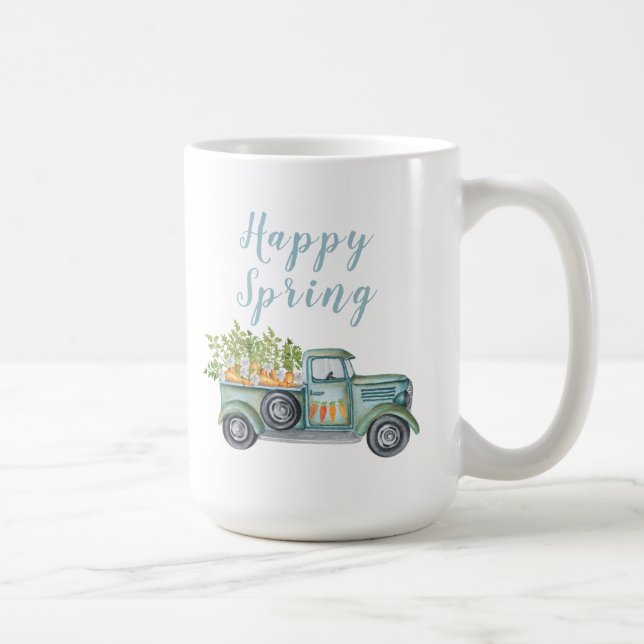 Happy Spring Vintage Truck Coffee Mug (Right)