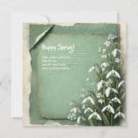 Happy spring with snowdrops flowers green