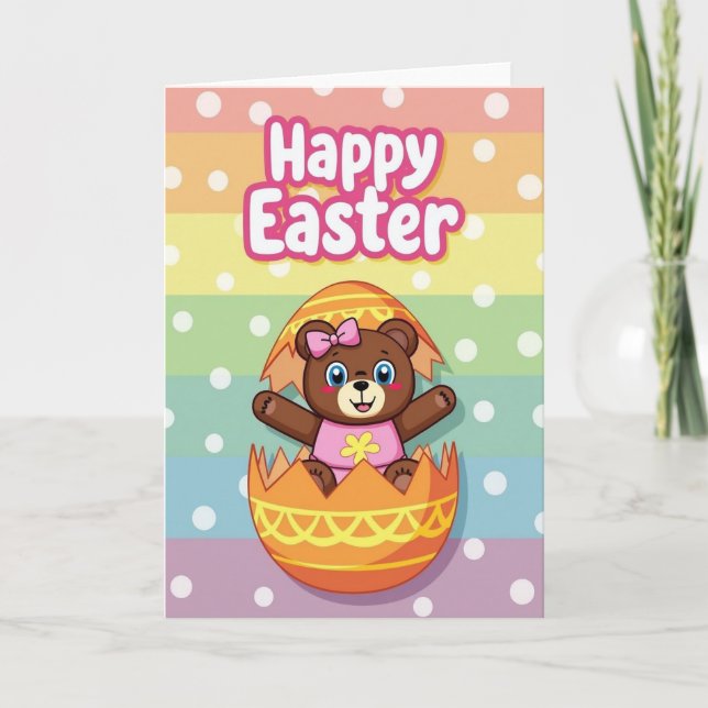 Happy Springtime Bear Card (Front)