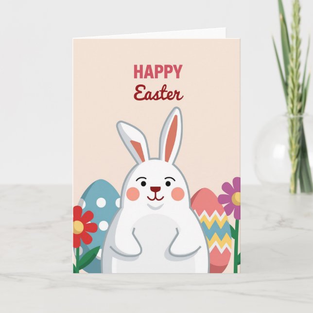Happy Springtime Rabbit Card (Front)