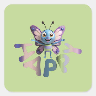 HAPPY SQUARE STICKER