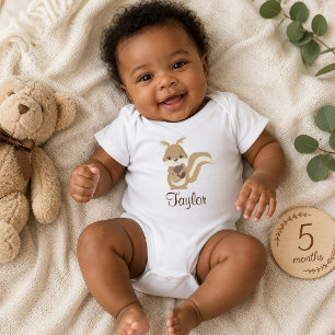 Happy Squirrel Baby Bodysuit