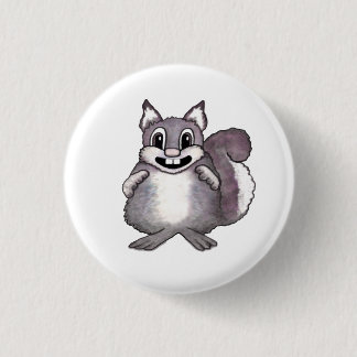 Happy Squirrel Cartoon Drawing 3 Cm Round Badge