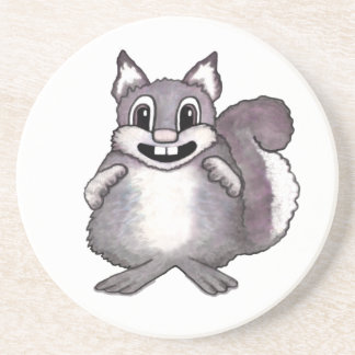 Happy Squirrel Cartoon Drawing  Coaster