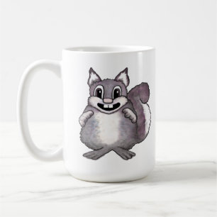 Happy Squirrel Cartoon Drawing Coffee Mug