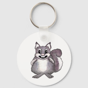 Happy Squirrel Cartoon Drawing Key Ring