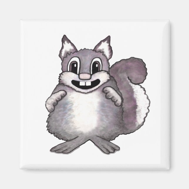 Happy Squirrel Cartoon Drawing  Magnet (Front)