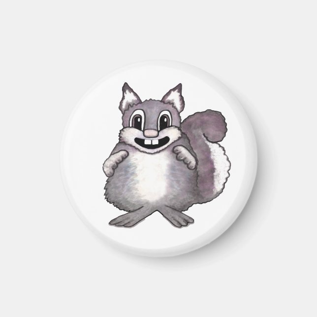 Happy Squirrel Cartoon Drawing  Magnet (Front)