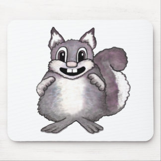 Happy Squirrel Cartoon Drawing  Mouse Mat
