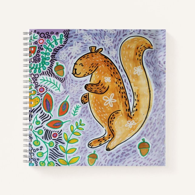Happy Squirrel Sketchpad Notebook (Front)