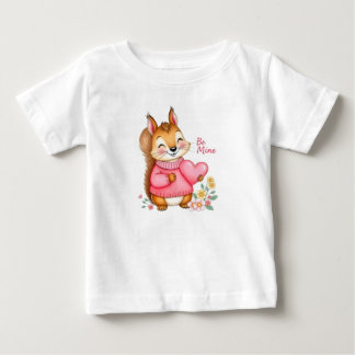 Happy Squirrel With Pink Sweater Hold A Heart