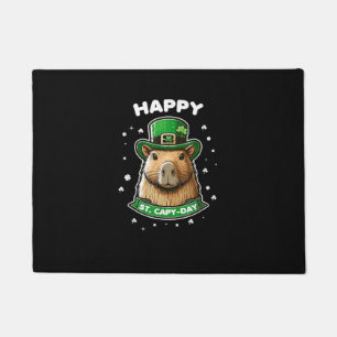 Happy St Capy-day St Patricks Day for Capybara Lov Doormat