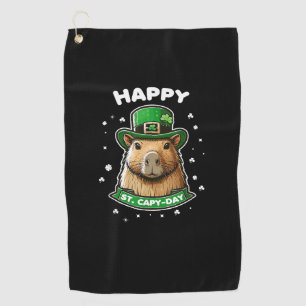 Happy St Capy-day St Patricks Day for Capybara Lov Golf Towel