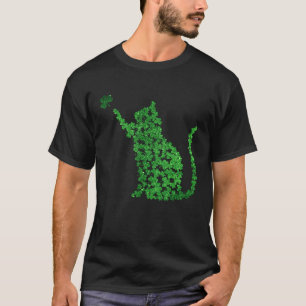 Happy St Cat Tricks Day Funny Cat Leprechaun Patri T-Shirt