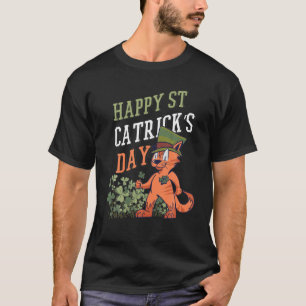 Happy St Catrick's Day Funny Cat St Patricks Day L T-Shirt