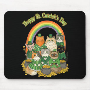 Happy st catricks day funny irish cat cute st mouse mat