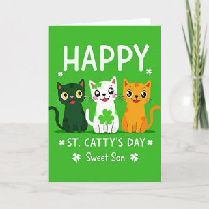 Happy St Cattys Day Cat Card