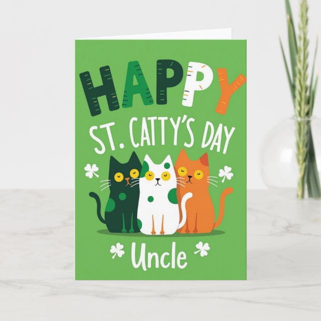 Happy St Cattys Day Uncle Card (Front)