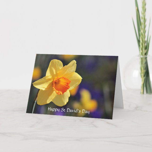 Happy St David’s Day Spring Daffodil Card (Front)