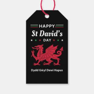 Happy St David's Day Dydd Gŵyl Dewi Hapus 3 Gift Tags
