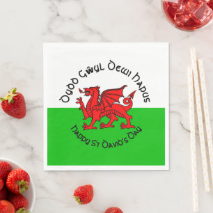Happy St Davids Day in Celtic Style Luncheon Napkin