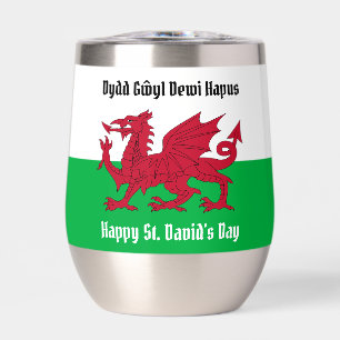 Happy St. David's Day Red Dragon Welsh Flag