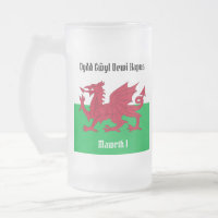 Happy St. David's Day Red Dragon Welsh Flag