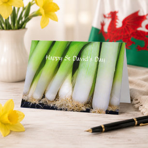 Happy St David's Day Welsh Leeks Personalised Card
