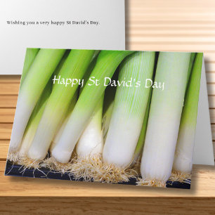 Happy St David's Day Welsh Leeks Personalized Card