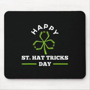 Happy St. Hat Tricks Day Hockey Sticks Shamrock  Mouse Mat