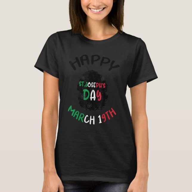 Happy St Joseph's Day Jesus Sfingi Zeppole Christ  T-Shirt (Front)