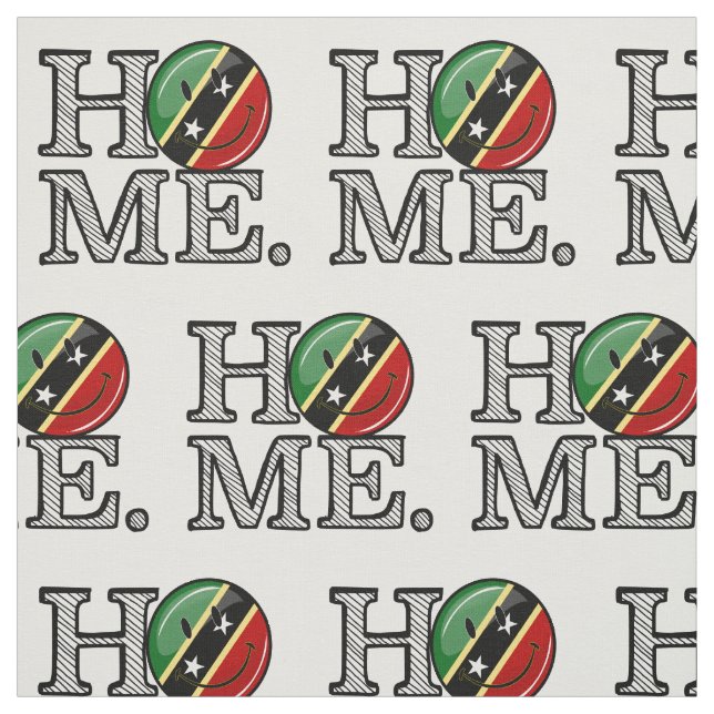 Happy St. Kitts Flag House Warmer Fabric (Swatch)