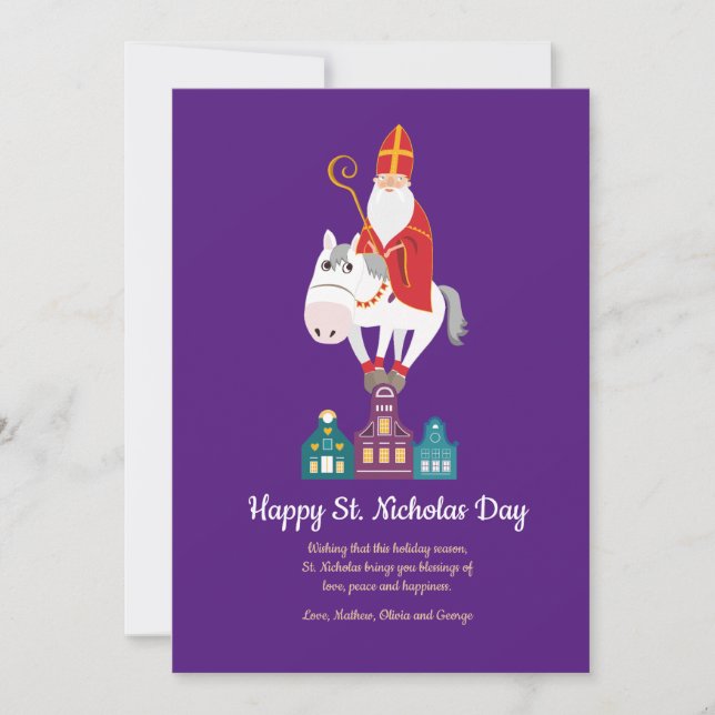 Happy St. Nicholas Day Greeting Holiday Card (Front)