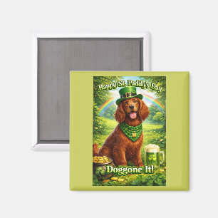 Happy St. Paddy's Day Cute Irish Setter Magnet
