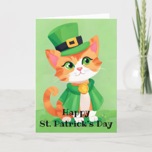 Happy St. Paddy's Day Playful Kitten Holiday Card