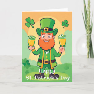 Happy St. Paddy's Day Playful Leprechaun Card