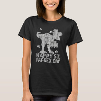 Happy St Pat Rex Day Dino St Patricks Day Kid Boys T-Shirt