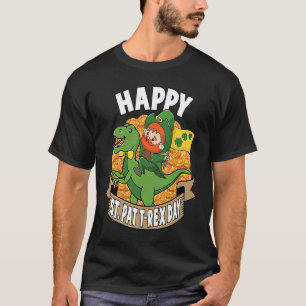 Happy St Pat Rex Day Dino St Patricks Dinosaur Boy T-Shirt