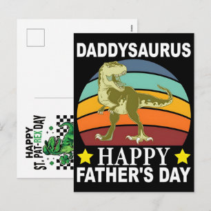 Happy St Pat-Rex Day Dinosaur Party Holiday Postcard