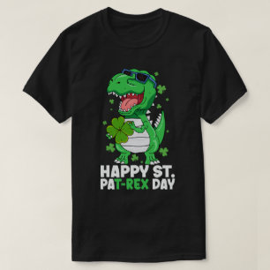 Happy St PaT-Rex Day Dinosaur St Patricks Day Boys T-Shirt