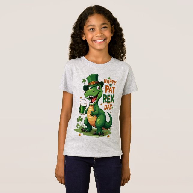 Happy St. Pat-Rex Day – Funny St. Patrick’s Gift T-Shirt (Front Full)
