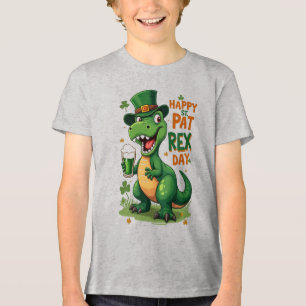 Happy St. Pat-Rex Day – Funny St. Patrick’s T-Rex Tri-Blend Shirt