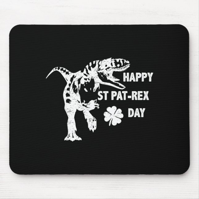 Happy St. Pat-rex Day Funny T-rex Dinosaur St Patr Mouse Mat (Front)
