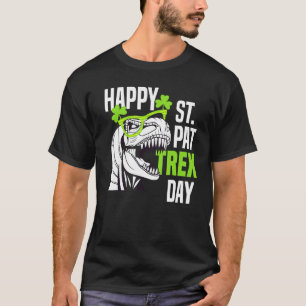 Happy St Pat Rex Day Funny Toddler Kids Dino Saint T-Shirt