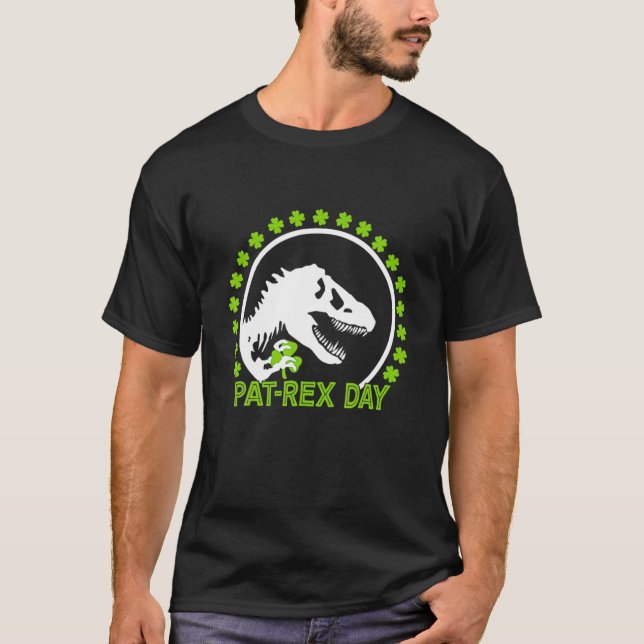 Happy St Pat Rex Day St Patrick Patrex Dinosaur T-Shirt (Front)