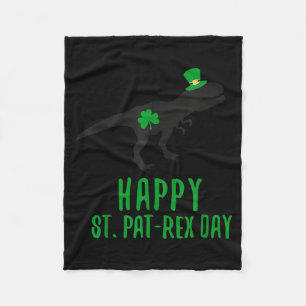 Happy st. pat-rex day st. patricks day dinosaur fleece blanket