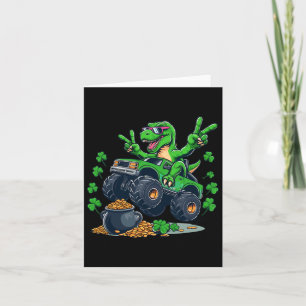 Happy St Pat-rex Day St Patricks Day Dinosaur Mons Card
