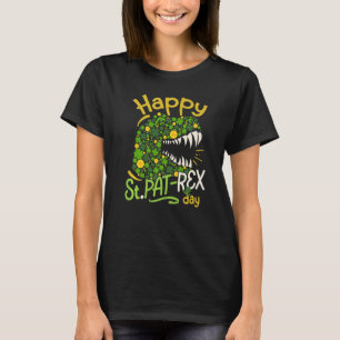 Happy St Pat Rex Day Trex Dinosaur Irish Shamrock T-Shirt