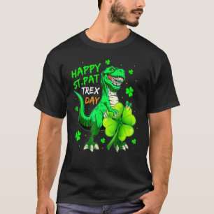 Happy St Pat Rex Dinosaur Lucky Shamrock Irish Pat T-Shirt